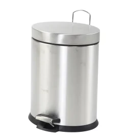 Accessori Bagno-Decor Bagno Cestino bagno ovale in acciaio grigio 5 litri