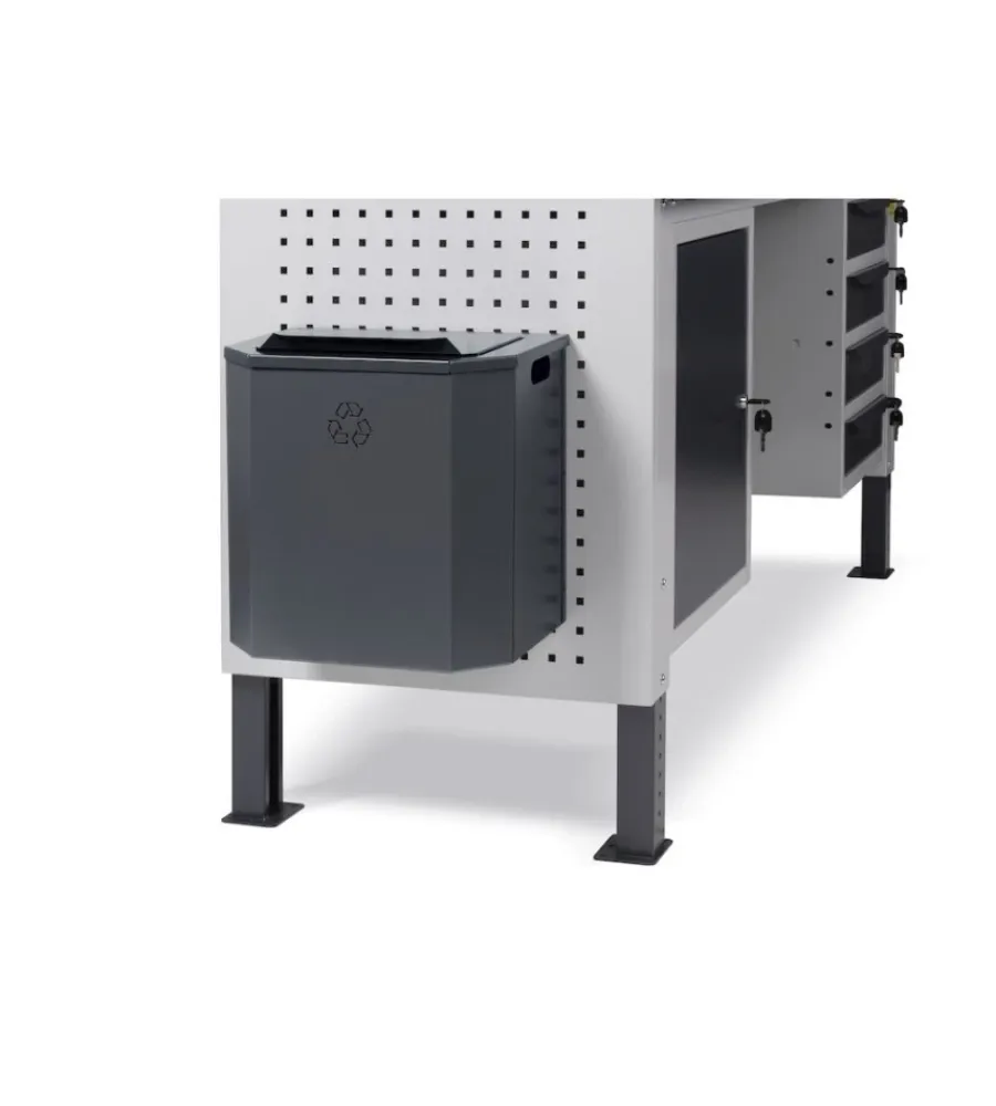 Officina E Garage|Cestino da parete fami per pannello foro quadro in acciaio antracite 38,7x27,7x39,4 cm