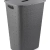 Accessori Bagno-Keter Cesto portabiancheria "curver softex" antracite con coperchio, 56 litri