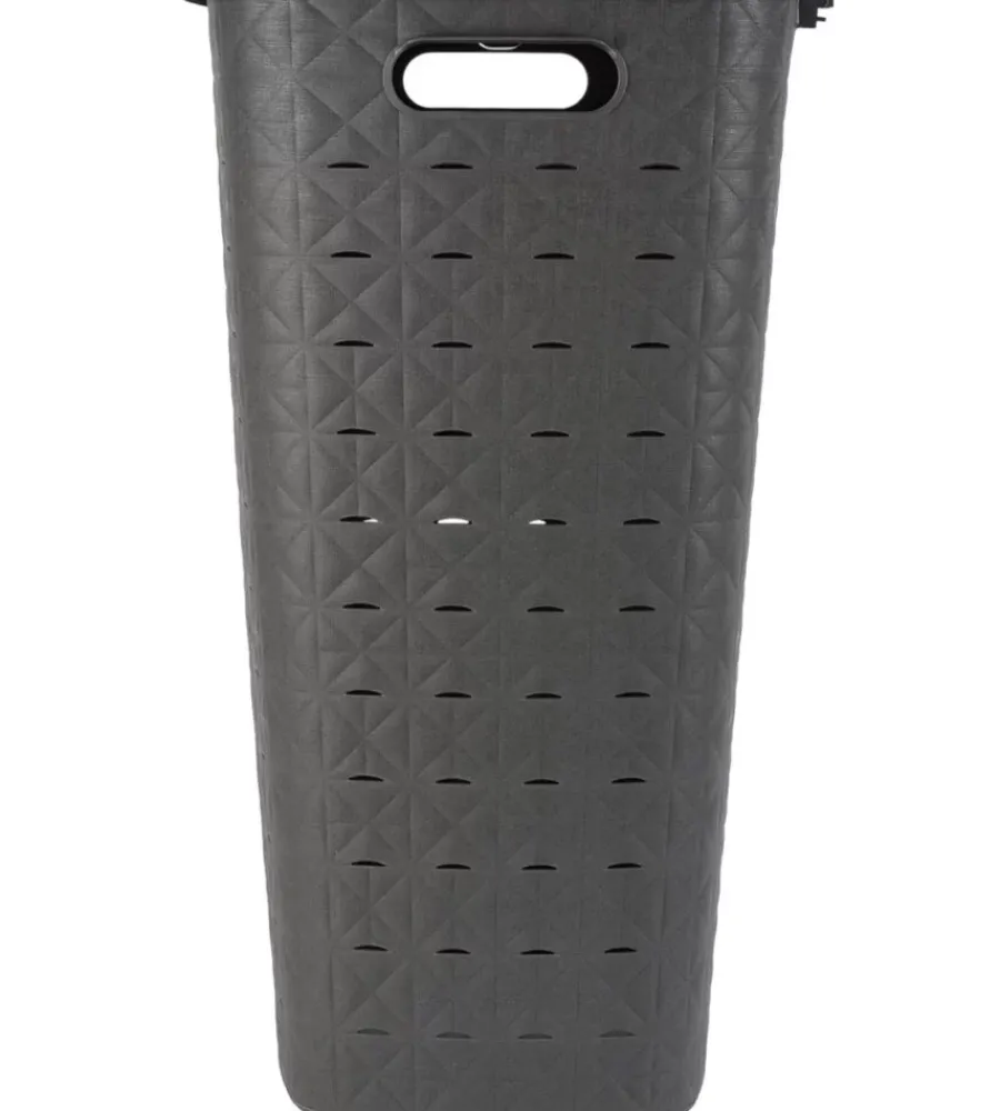 Accessori Bagno-Keter Cesto portabiancheria "curver softex" antracite con coperchio, 56 litri