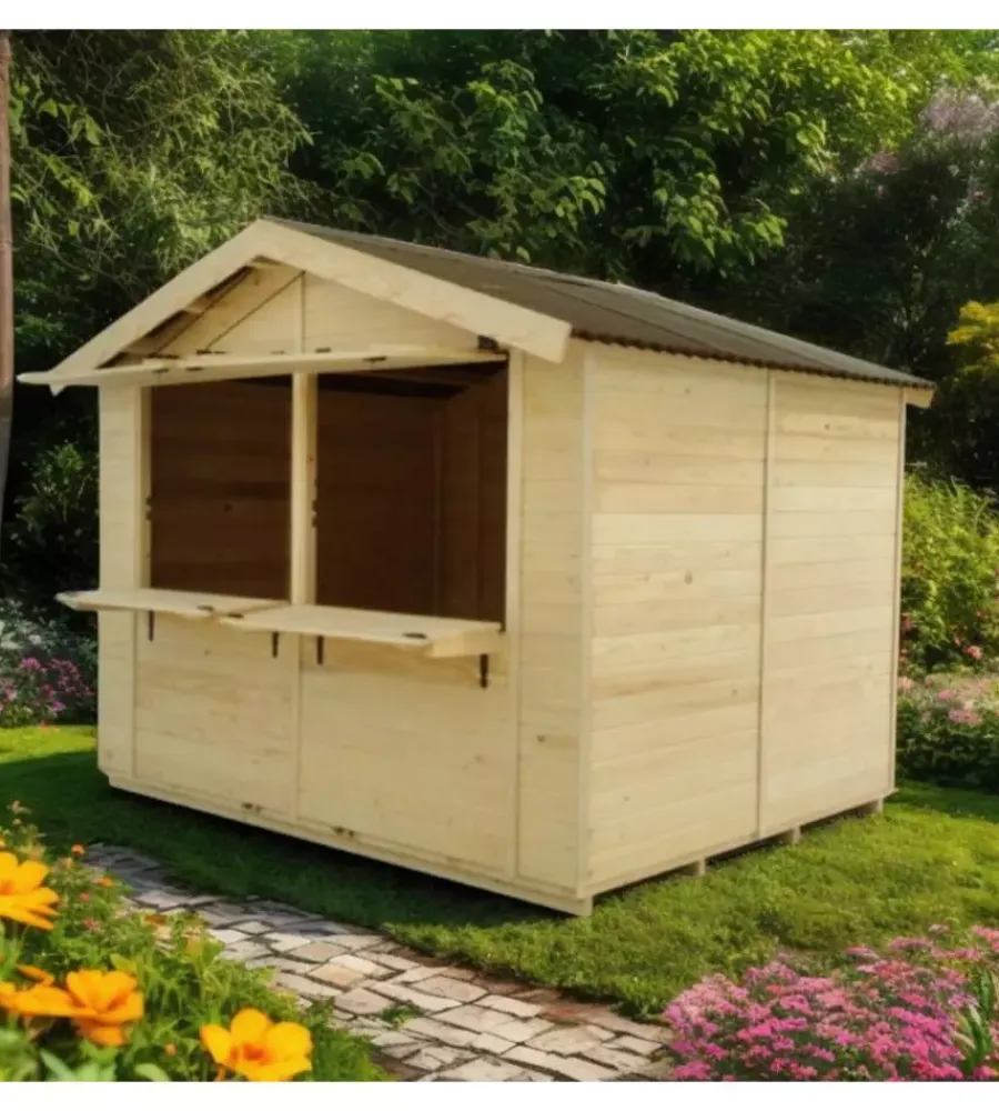 Hot Chiosco in legno da esterno "sylva 3624" 375x274x240 cm Casette Da Giardino