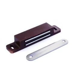 Ferramenta Per Mobili E Infissi|Chiusura magnetica da applicare - forza 12 kg. - marrone - 2 pz.