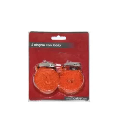 Sistemi Di Fissaggio- Cinghia di ancoraggio con fibbia metallica 24 mm. x 2,5 mt. 2 pz.