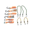 Sistemi Di Fissaggio- Cinghia di ancoraggio in kit 8 pz. con tenditori e cavo elastico in confezione riutilizzabile