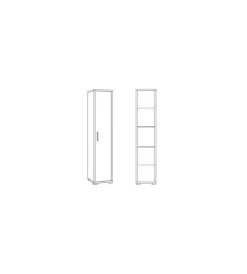 Sarmog Mobili Multiuso|Colonna 1 anta ossido bianco, 39x182x41 cm