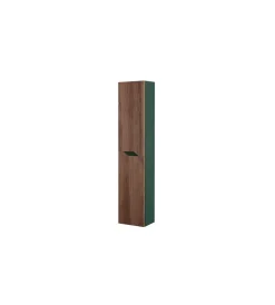 Hot Colonna pensile per bagno noce e verde bottiglia, 30x24x150 cm Mobiletti Multiuso
