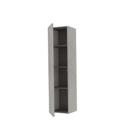 Decor Bagno Mobiletti Multiuso|Colonna pensile sospesa con 1 anta colore grigio caldo, 35x28x138 cm