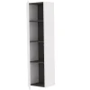 Sale Colonna pensile sospesa con 1 anta colore bianco neve, 35x28x138 cm Mobiletti Multiuso