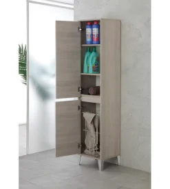 Mobiletti Multiuso|Colonna porta biancheria rovere scuro 40x35x183 cm