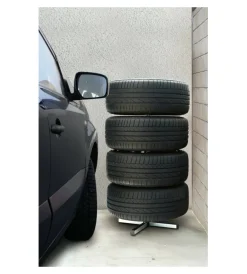 Garage E Manutenzione-Lampa Colonna porta cerchi e pneumatici per auto in acciaio - 15956