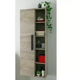 Mobiletti Multiuso- Colonna sospesa bagno 1 anta "chloe" colore rovere