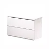 Letti E Comodini- Comodino 2 cassetti "giotto" bianco fiammato 49x38x41 cm