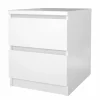 Letti E Comodini- Comodino 2 cassetti "naia" bianco lucido 40,4x50x49,5 cm