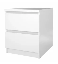 Letti E Comodini- Comodino 2 cassetti "naia" bianco lucido 40,4x50x49,5 cm