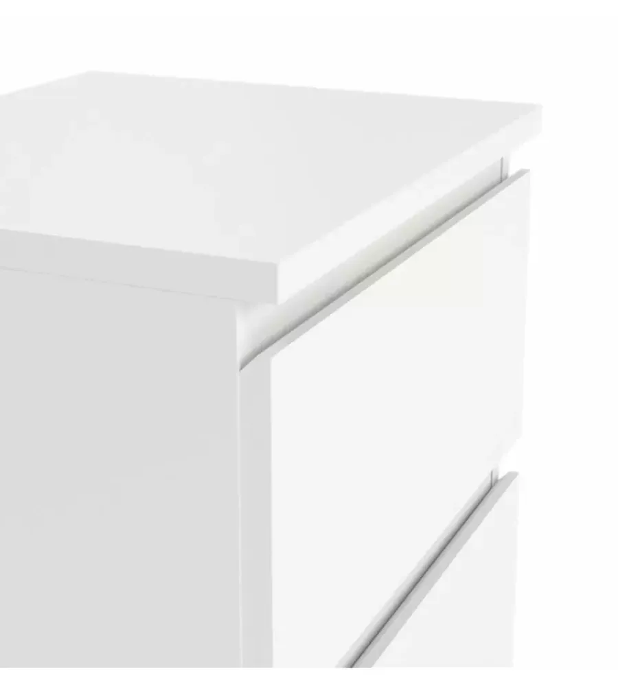 Letti E Comodini- Comodino 2 cassetti "nova" bianco 40,2x34x48,2 cm