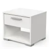 Letti E Comodini- Comodino 1 cassetto "izzy" bianco opaco 43,2x36,2x37,2 cm