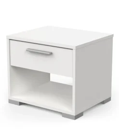 Letti E Comodini- Comodino 1 cassetto "izzy" bianco opaco 43,2x36,2x37,2 cm