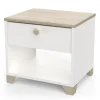 Letti E Comodini|Comodino 1 cassetto "izzy" quercia e bianco opaco 43,2x36,2x39,7 cm