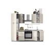 Cucina- Composizione cucina completa ares con lavello a destra e piano cottura ad induzione, 255x60x216 cm