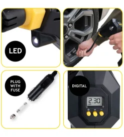 Garage E Manutenzione- Compressore ad aria portatile digitale in abs, 120 w