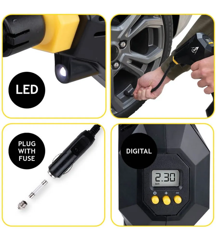 Garage E Manutenzione- Compressore ad aria portatile digitale in abs, 120 w