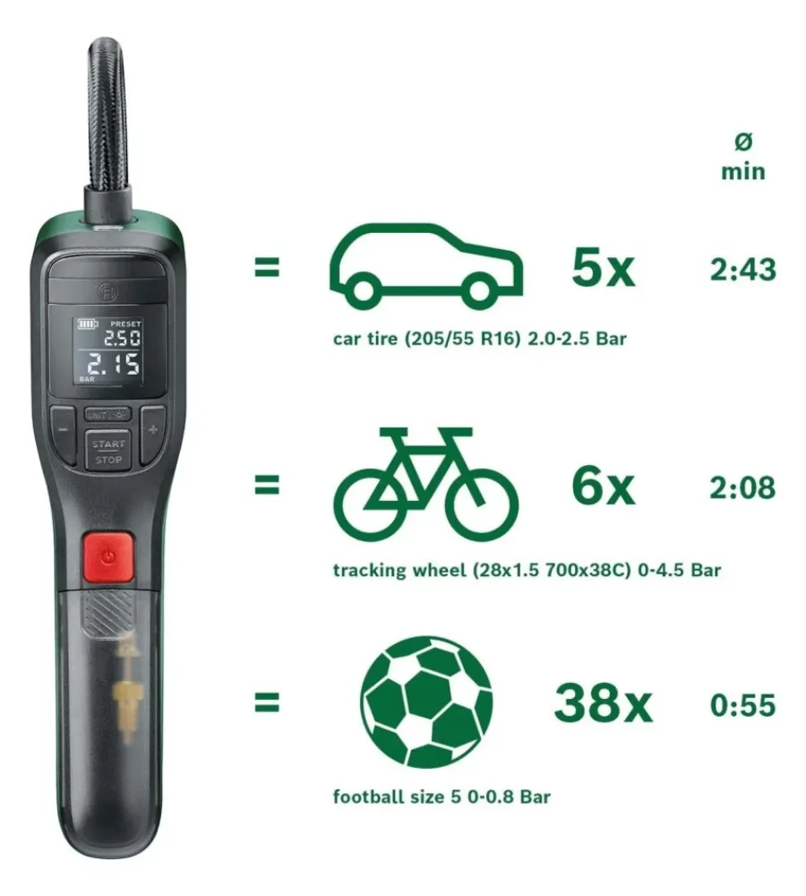Bosch Compressori|Compressore aria portatile a batteria "easy pump" 3,6v 3ah