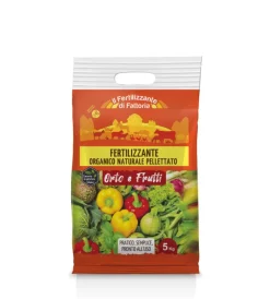 Concime organico fertilizzante di fattoria per orto e frutti euroterrifloria  5 kg Coltivazione E Cura