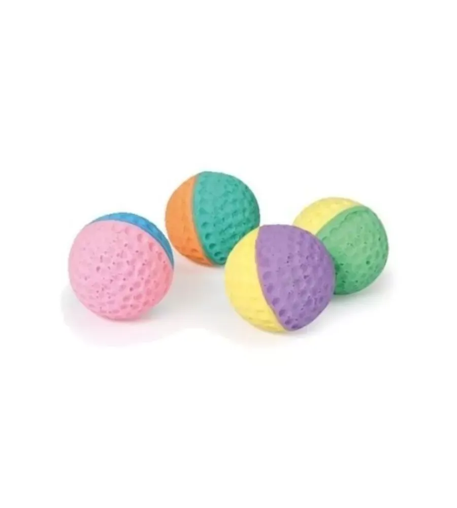 Giochi|Confezione da 2 palline per gatto in spugna "sponge roundball", diametro 4 cm