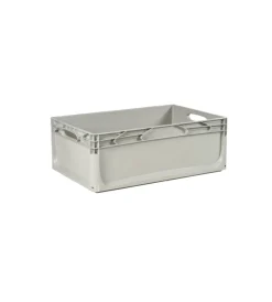 Ordine E Sistemazione-ArtPlast Contenitore modulare impilabile "eurobox" in polipropilene grigio 60x40x22 cm