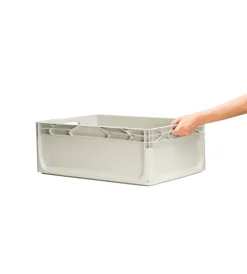 Ordine E Sistemazione-ArtPlast Contenitore modulare impilabile "eurobox" in polipropilene grigio 60x40x22 cm