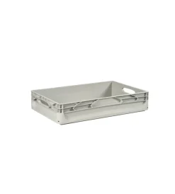 Ordine E Sistemazione-ArtPlast Contenitore modulare impilabile "eurobox" in polipropilene grigio 60x40x12 cm
