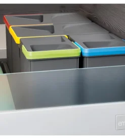 Raccolta Differenziata-Emuca Contenitore per la raccolta differenziata plastica grigia, 15lt