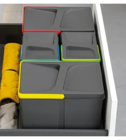 Discount Contenitori per raccolta differenziata 15l+15l+7l+7l modulo 90 cm, Raccolta Differenziata