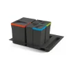 Emuca Raccolta Differenziata|Contenitori per raccolta differenziata 12l+7l+7l modulo 60 cm,