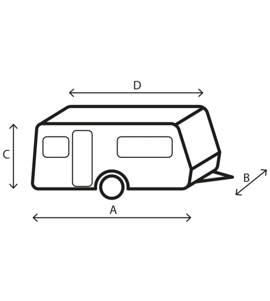 Brunner Campeggio|Copertura protettiva per caravan "design 12m" in tnt a 4 strati, 650-700 cm