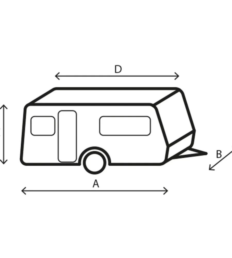 Campeggio-Brunner Copertura protettiva per caravan "cover 6m" in tnt a 4 strati, 450-500 cm
