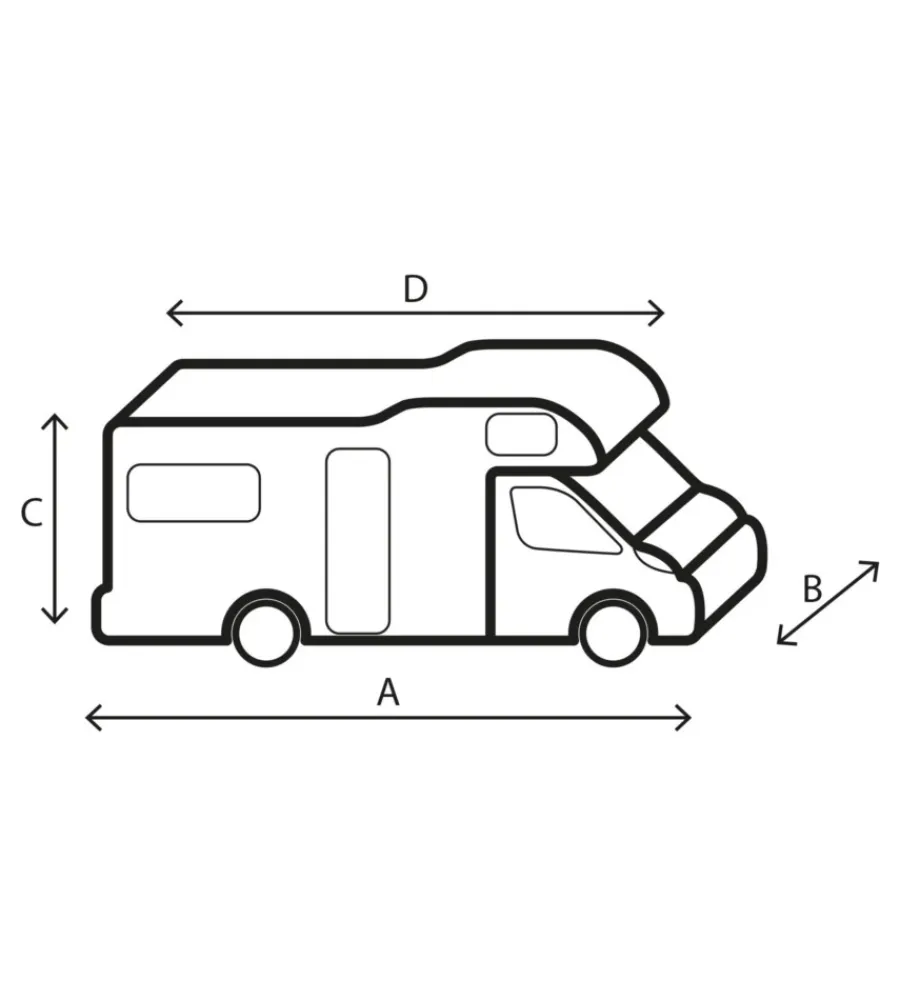 Brunner Campeggio|Copertura protettiva per camper "design 12m" in tnt a 4 strati, 600-650 cm