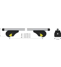 Portaggio-Nordrive Coppia barre portatutto in alluminio yuro - l - 127 cm n15046