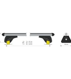 Nordrive Portaggio|Coppia barre portatutto in alluminio in-rail alu - l - 127 cm  n15056