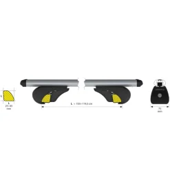Nordrive Portaggio|Coppia barre portatutto in alluminio rail pro - l - 127 cm  n15036