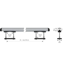 Portaggio-Nordrive Coppia barre portatutto kuma in alluminio - s - 112 cm  n15002