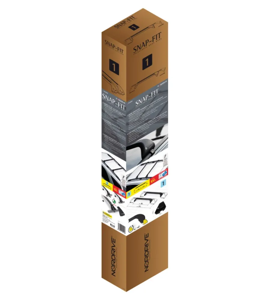 Portaggio-Nordrive Coppia barre portatutto snap-fit steel telescopiche in acciaio - mis. 1 - 80÷111 cm n15010