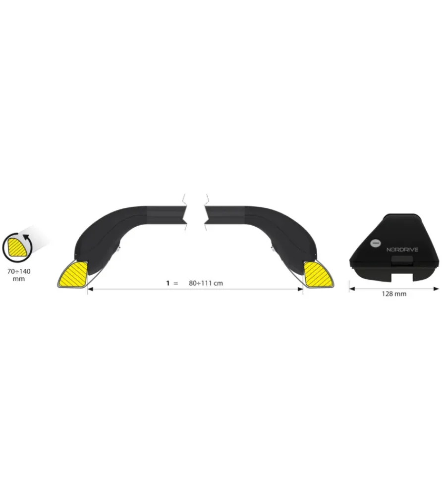 Portaggio-Nordrive Coppia barre portatutto snap-fit steel telescopiche in acciaio - mis. 1 - 80÷111 cm n15010