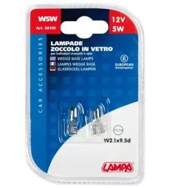 Elettrico-Lampa Coppia de zoccolo vetro 5w t10  58105