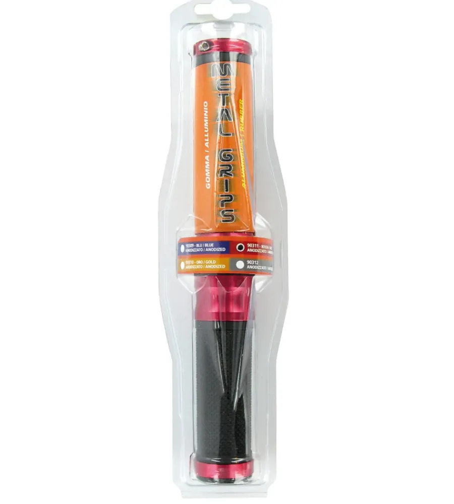 Moto-Lampa Coppia manopole moto rosse "metal" 90311