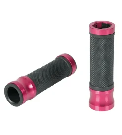 Moto-Lampa Coppia manopole moto rosse  "metal"  90311