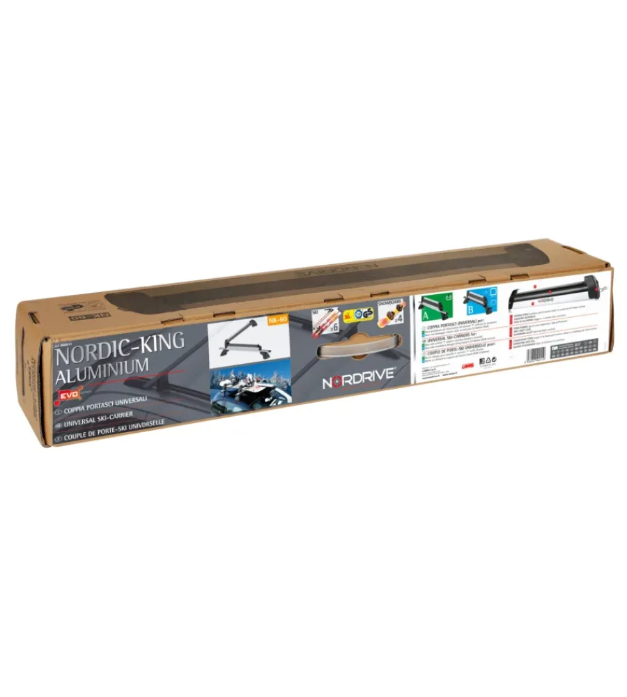 Portaggio-Nordrive Coppia portasci "nordic-king evo aluminium nk-60" argento - n40011