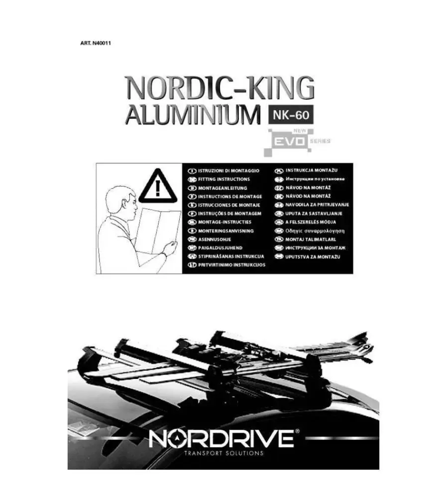Portaggio-Nordrive Coppia portasci "nordic-king evo aluminium nk-60" argento - n40011