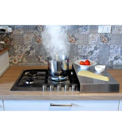Lisa Barbecue|Copri fornelli plan plus in acciaio inox, 56,4x30x7 cm -