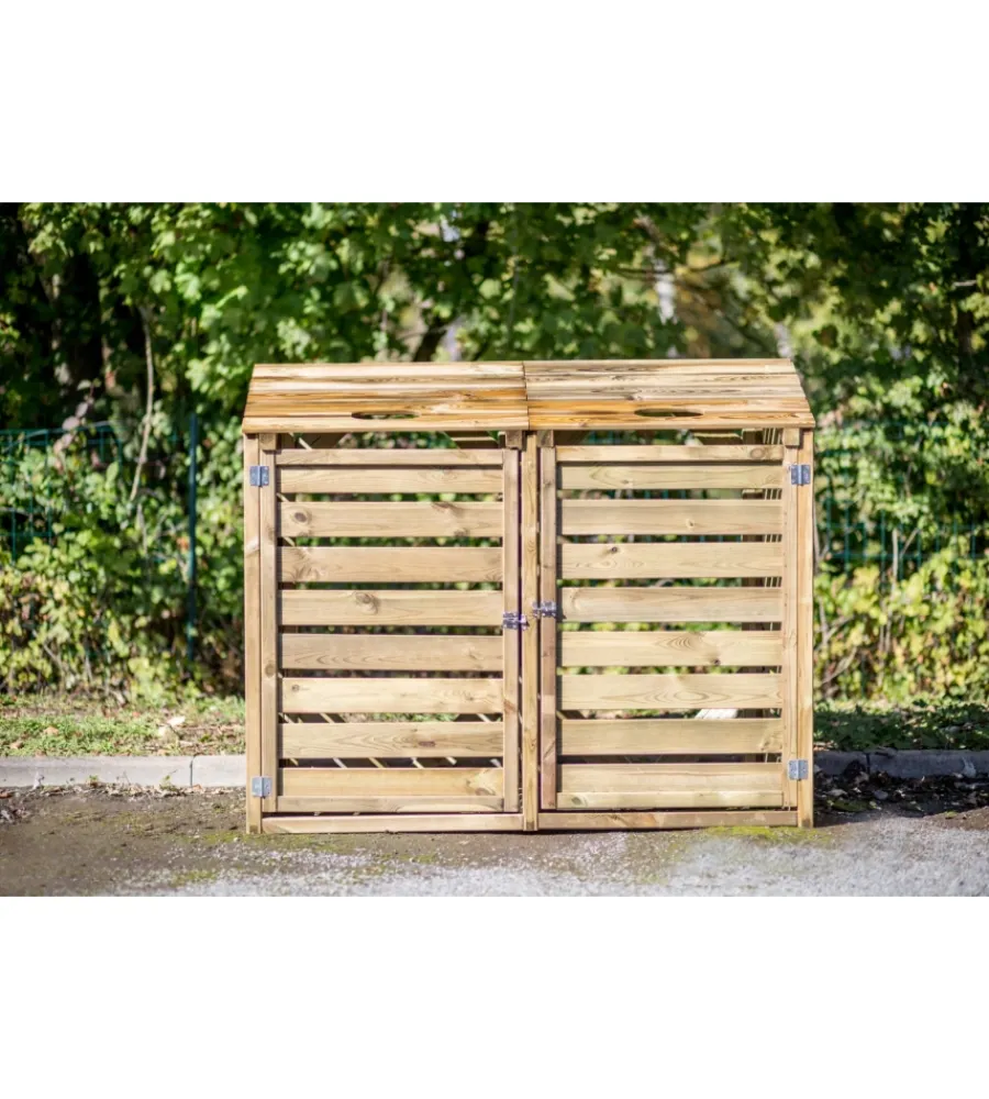 Sale Copribidoni spazzatura "cp 15090" in pino silvestre 150x90x120 cm Contenitori Da Esterno